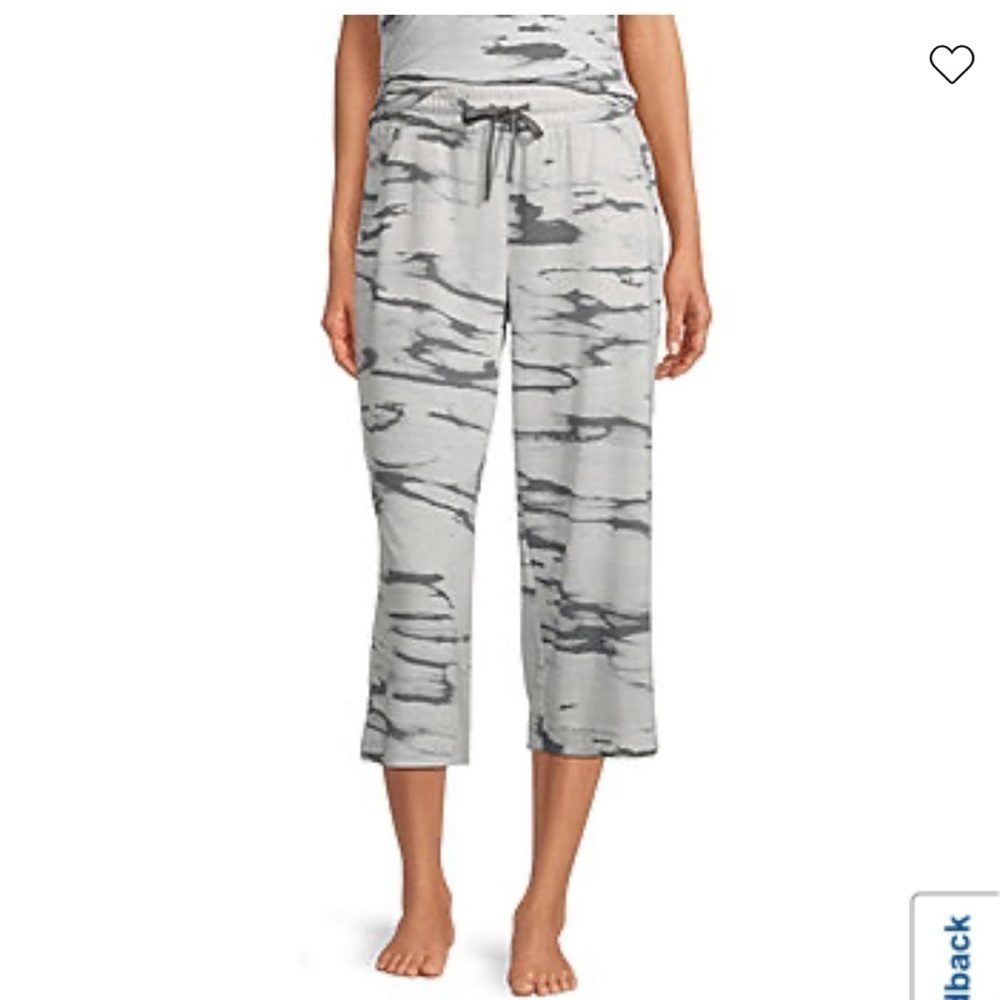 Ambrielle Womens Pajama Capris in loft gray cloud, size large
